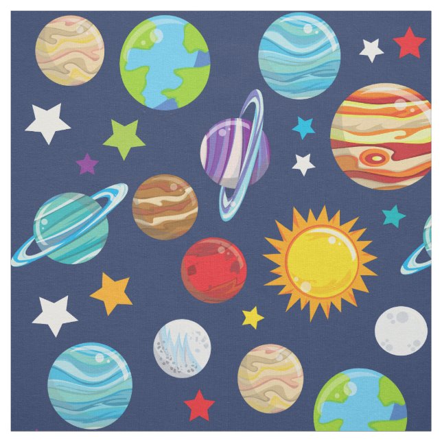 Raummuster, Planeten, Sterne, Kosmos, Galaxie Stoff (Muster)