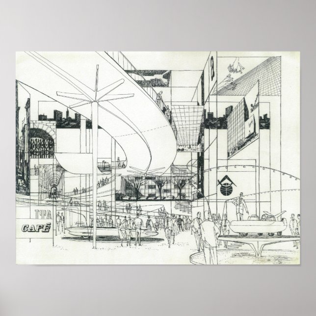 Raumnädel-Luftkonzept Zeichnend 3 Poster (Vorne)