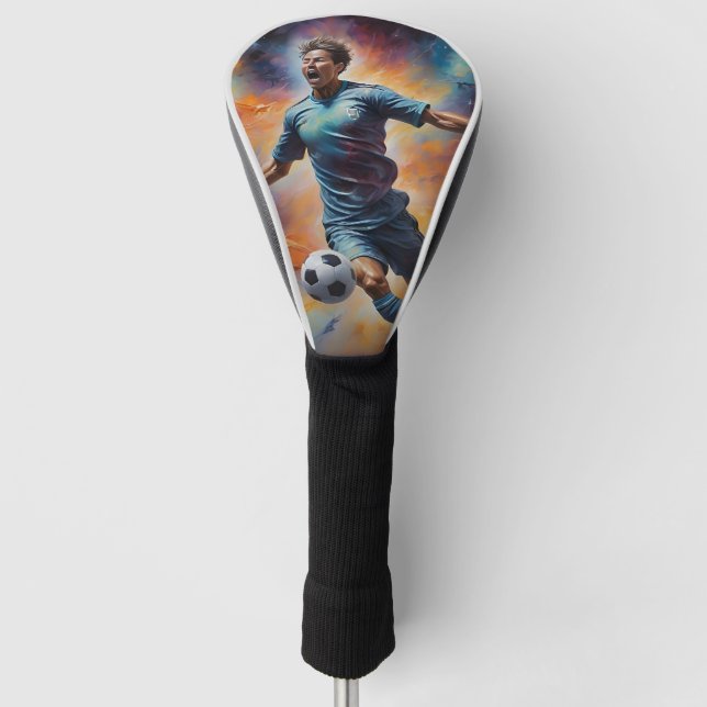 Raumnebel Fußball-Shot Golf Headcover (Vorderseite)