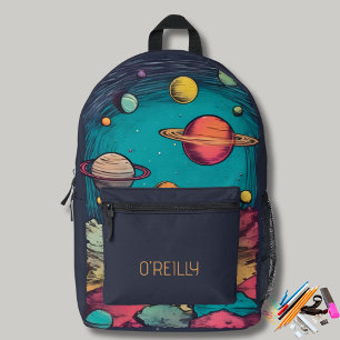 Raumplanet Galactic Modern Monogram Bedruckter Rucksack