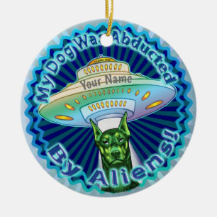 Raumschiff-Alien Entführung von Hunden Keramik Ornament