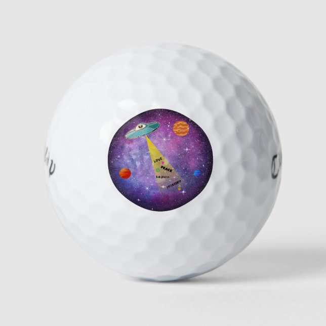 Raumschiff Alien Vater Vater Vater Golfball (Vorderseite)