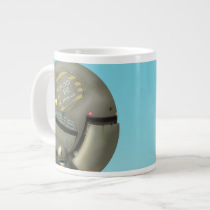 Raumschiff fliegt durch einen Planeten Jumbo-Tasse