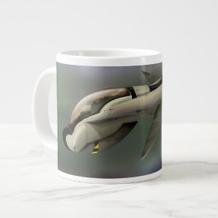 Raumschiff fliegt durch einen Planeten Jumbo-Tasse