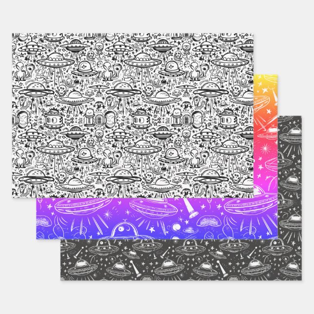 Raumschiff Geschenkpapier Set (Set)