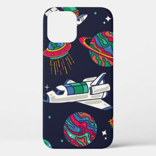 Raumschiff in der Galaxie nahtloses Muster. Hinter Case-Mate iPhone Hülle