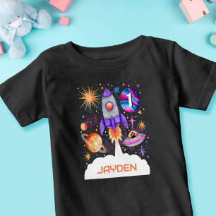 Raumschiff-Planeten UFO und Raumfahrzeuge des Astr Baby T-shirt