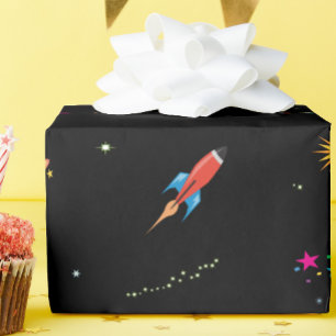 Raumschiff Planets Stars Geschenkpapier