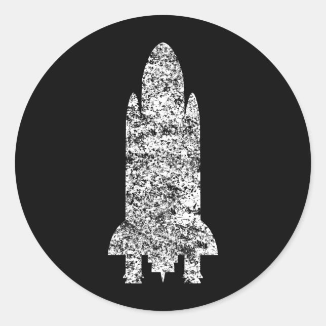 Raumschiff Runder Aufkleber (Vorderseite)