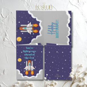 Raumschiff Startet Happy Birthday Karte