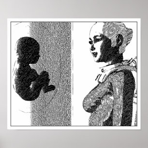 Raumschiff und Baby Poster