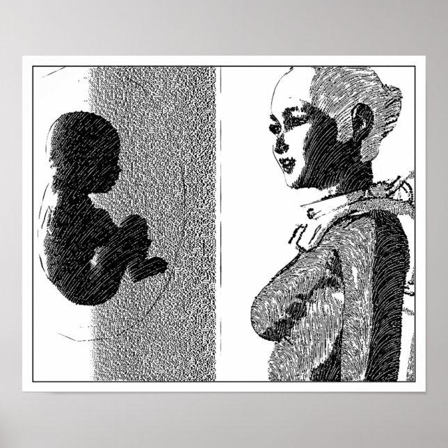 Raumschiff und Baby Poster (Vorne)