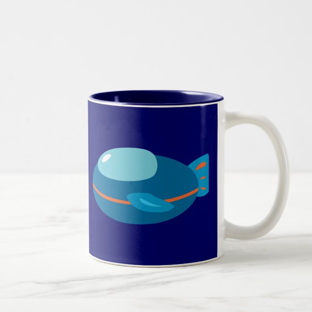 Raumschiff Zweifarbige Tasse (Rechts)