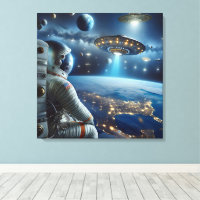 Raumschiffe und Astronaut im Weltraum