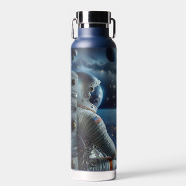 Raumschiffe und Astronaut im Weltraum Trinkflasche