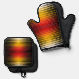 Raumsonde Wiedereintritt in Plasmabildschirme Ofenhandschuh & Topflappen-Set