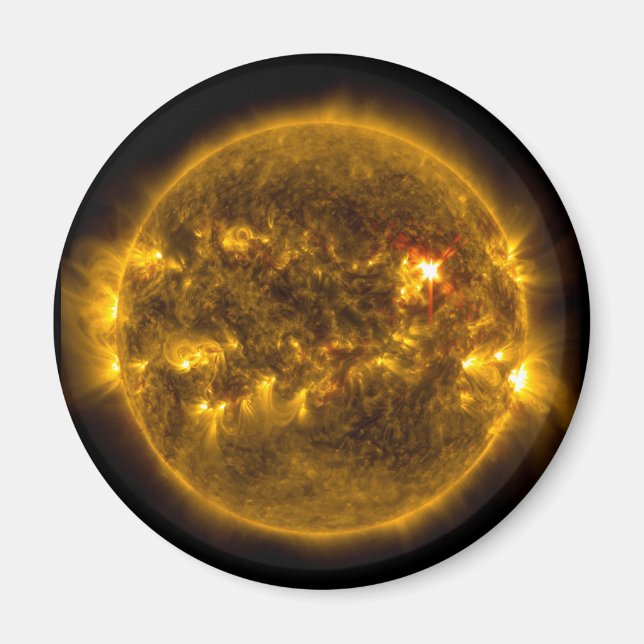 Raumsonne mit Sonnenstrahlen Magnet (Vorne)