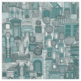 Raumstadt-monoaquamarines Stoff