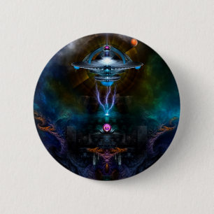 Raumstation Ansarious Fraktal Art Button