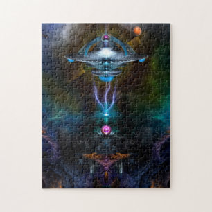 Raumstation Ansarious Fraktal Art Puzzle