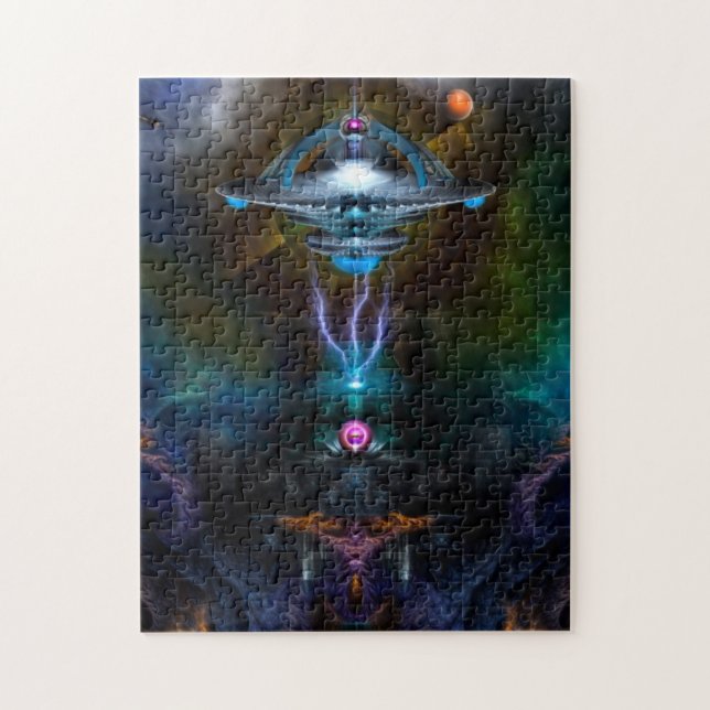 Raumstation Ansarious Fraktal Art Puzzle (Vertikal)