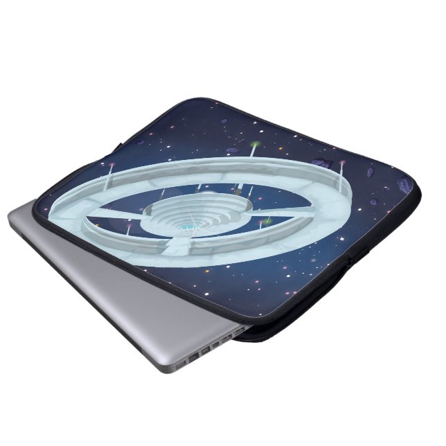 Raumstation Laptopschutzhülle (Vorne Knopf)