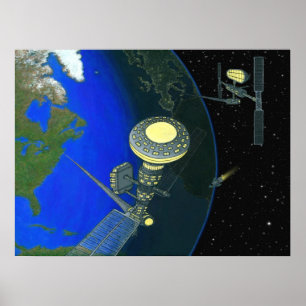 Raumstations-Aufzug Poster