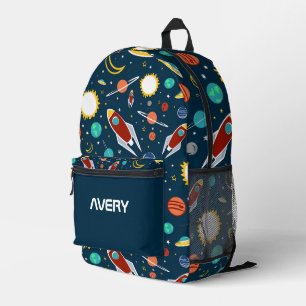 Raumtasche Planeten Raketen Ufo Galaxie Bedruckter Rucksack