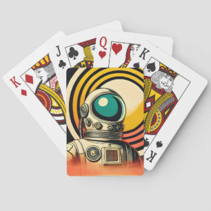 Raumzeitalter Mitte des Jahrhunderts Astronaut Lan Spielkarten
