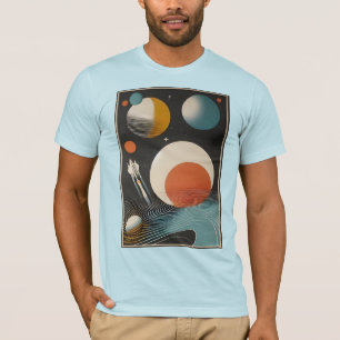 Raumzeitalter Mitte des Jahrhunderts Kunst Galaxie T-Shirt