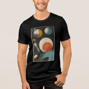 Raumzeitalter Mitte des Jahrhunderts Kunst Galaxie Tri-Blend Shirt
