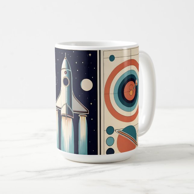 Raumzeitalter Mitte des Jahrhunderts Kunstgalaxie  Kaffeetasse (VorderseiteRechts)