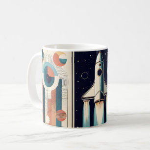 Raumzeitalter Mitte des Jahrhunderts Kunstgalaxie  Kaffeetasse