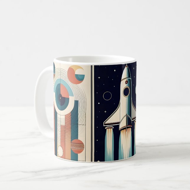 Raumzeitalter Mitte des Jahrhunderts Kunstgalaxie  Kaffeetasse (Vorderseite Links)