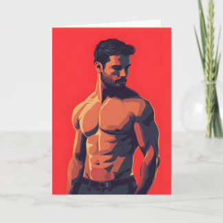 Raunchy in Red Gay Greetings Card Karte