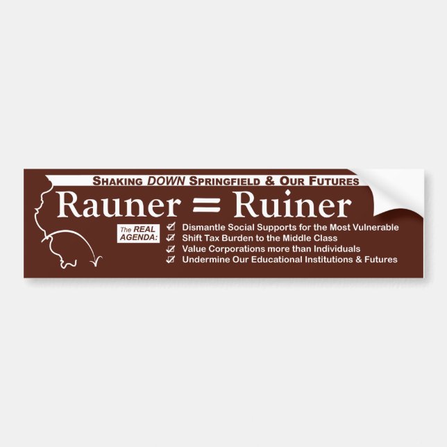 Rauner entspricht Ruiner Autoaufkleber (Vorne)