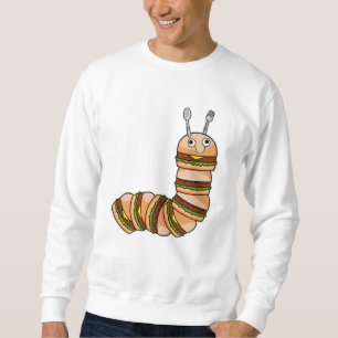 Raupe als Cheeseburger mit Rindfleisch und Salat Sweatshirt