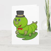 Raupe als Gentleman mit Zylinder