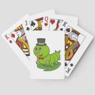 Raupe als Gentleman mit Zylinder Spielkarten
