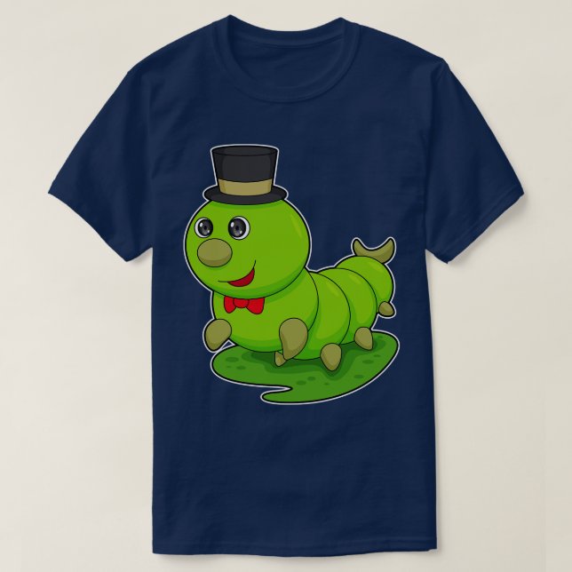 Raupe als Gentleman mit Zylinder T-Shirt (Design vorne)