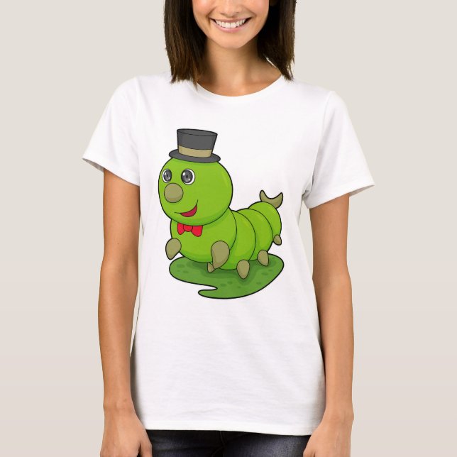 Raupe als Gentleman mit Zylinder T-Shirt (Vorderseite)