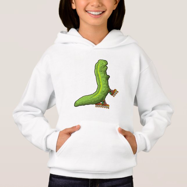 Raupe als Inline-Skater mit Inline-Skaten Hoodie (Vorderseite)