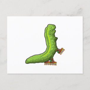 Raupe als Inline-Skater mit Inline-Skaten Postkarte