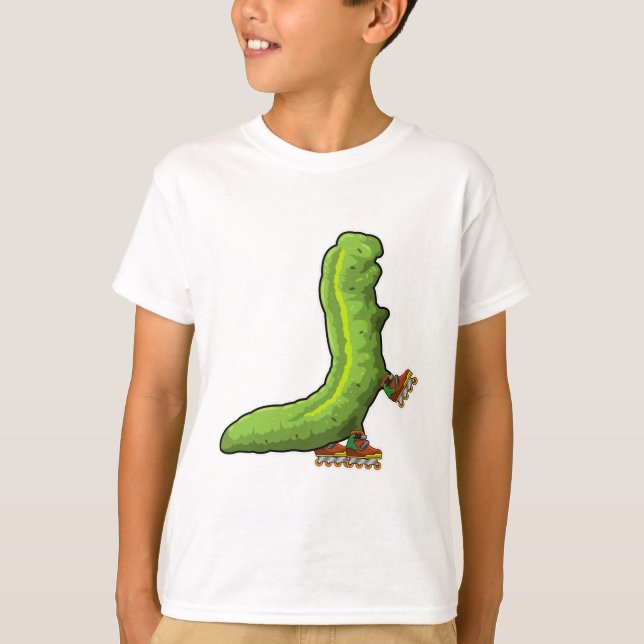 Raupe als Inline-Skater mit Inline-Skaten T-Shirt (Vorderseite)