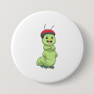 Raupe als Inline-Skater mit Roller Skate.pn Button