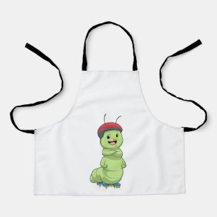 Raupe als Inline-Skater mit Roller Skate.pn Schürze