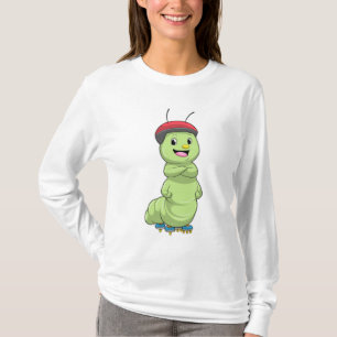Raupe als Inline-Skater mit Roller Skate.pn T-Shirt