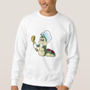 Raupe als Koch mit Holzlöffel Sweatshirt