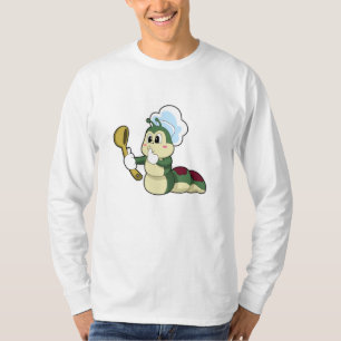 Raupe als Koch mit Holzlöffel T-Shirt