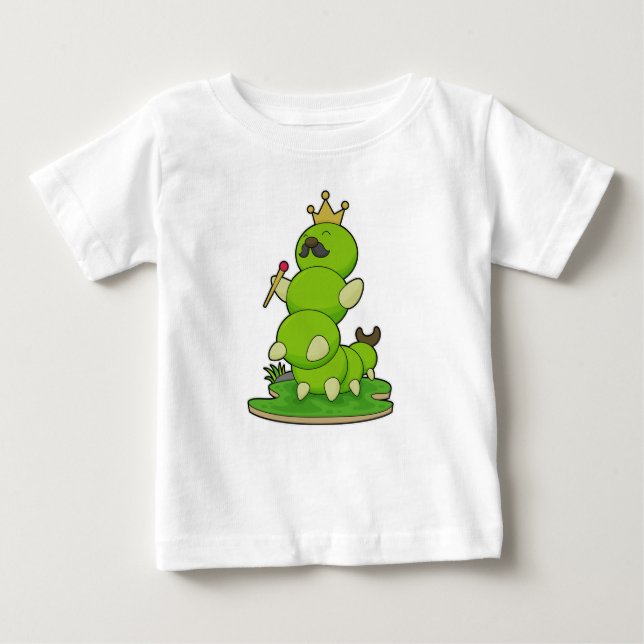 Raupe als König mit Krone Baby T-shirt (Vorderseite)